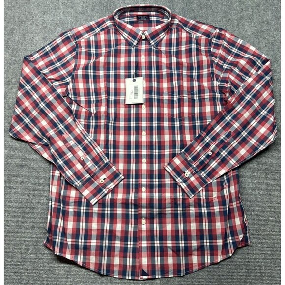 UNTUCKit Navarro Shirt Mens XLT Tall Red White Blue Button Up Long Sleeve New - Picture 1 of 11